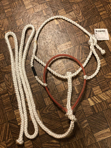 White Rope Nose Mule Tape Halter