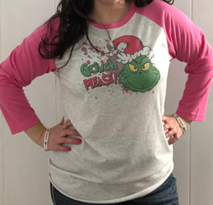 Grinch Please Baseball T - M& 2X