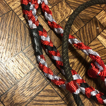 Load image into Gallery viewer, Red, Black &amp; Silver Rope Nose Mule Tape Halter